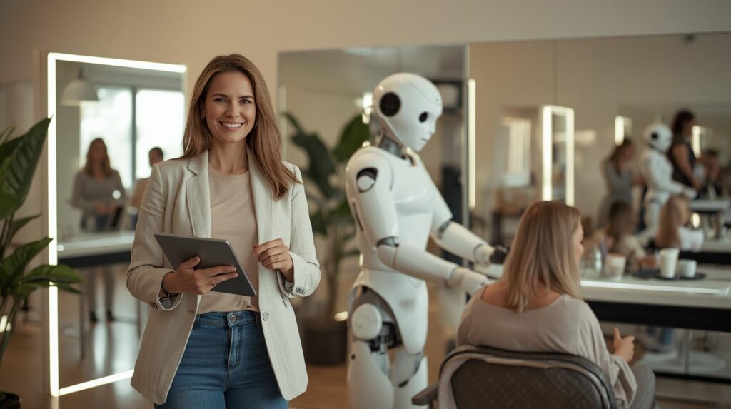 Dueño de negocio usando automatización de procesos para empresas